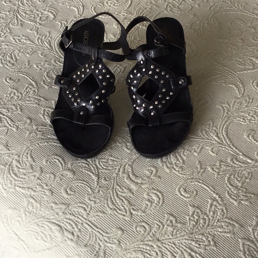 Aerosoles Black Strappy Sandal sz 9.5